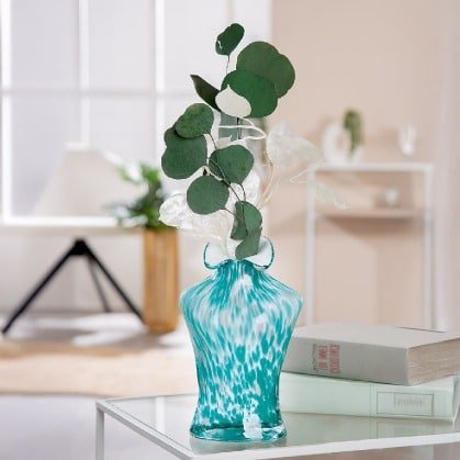 Gilde Glassart Vase Woman Motif Glass Green 20cm -Gilde