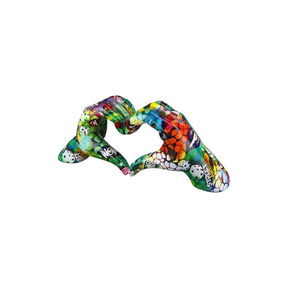 Gilde Heart Hand Motif Street Art Dice Resin Multicolored -Gilde