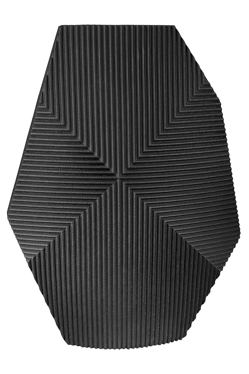 Gilde Heptagon Vase Resin Black 28cm -Gilde