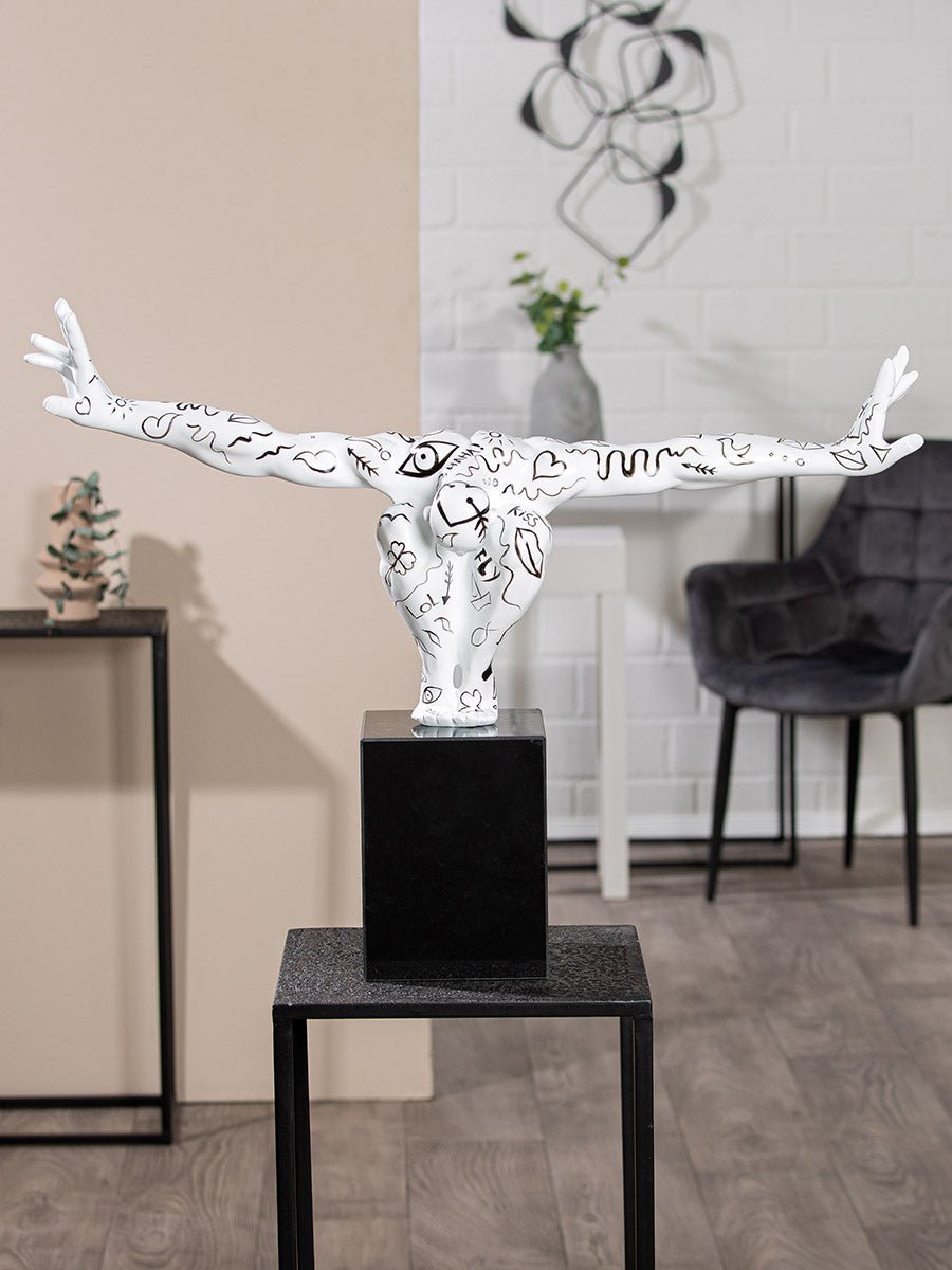 Gilde Sculpture Cliffhanger Single-line Marble,White -Gilde