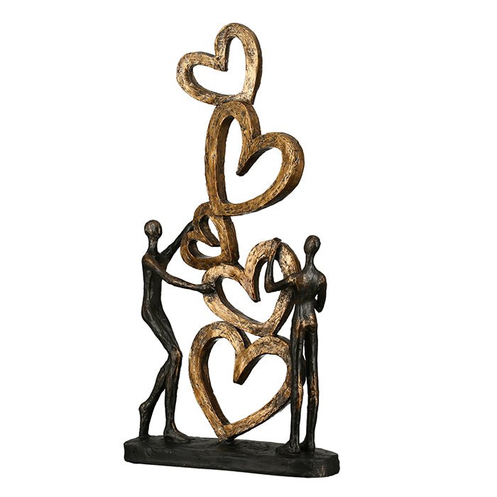 Gilde Sculpture Couple Motif Bronze , Gold -Gilde