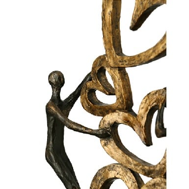 Gilde Sculpture Couple Motif Bronze , Gold -Gilde