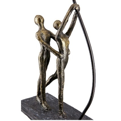 Gilde Sculpture Couple Motif Love Balloon Bronze Coloured 48cm -Gilde