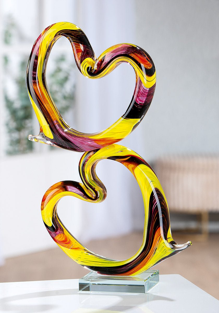 Gilde Sculpture Glassart Heart Corazon -Gilde
