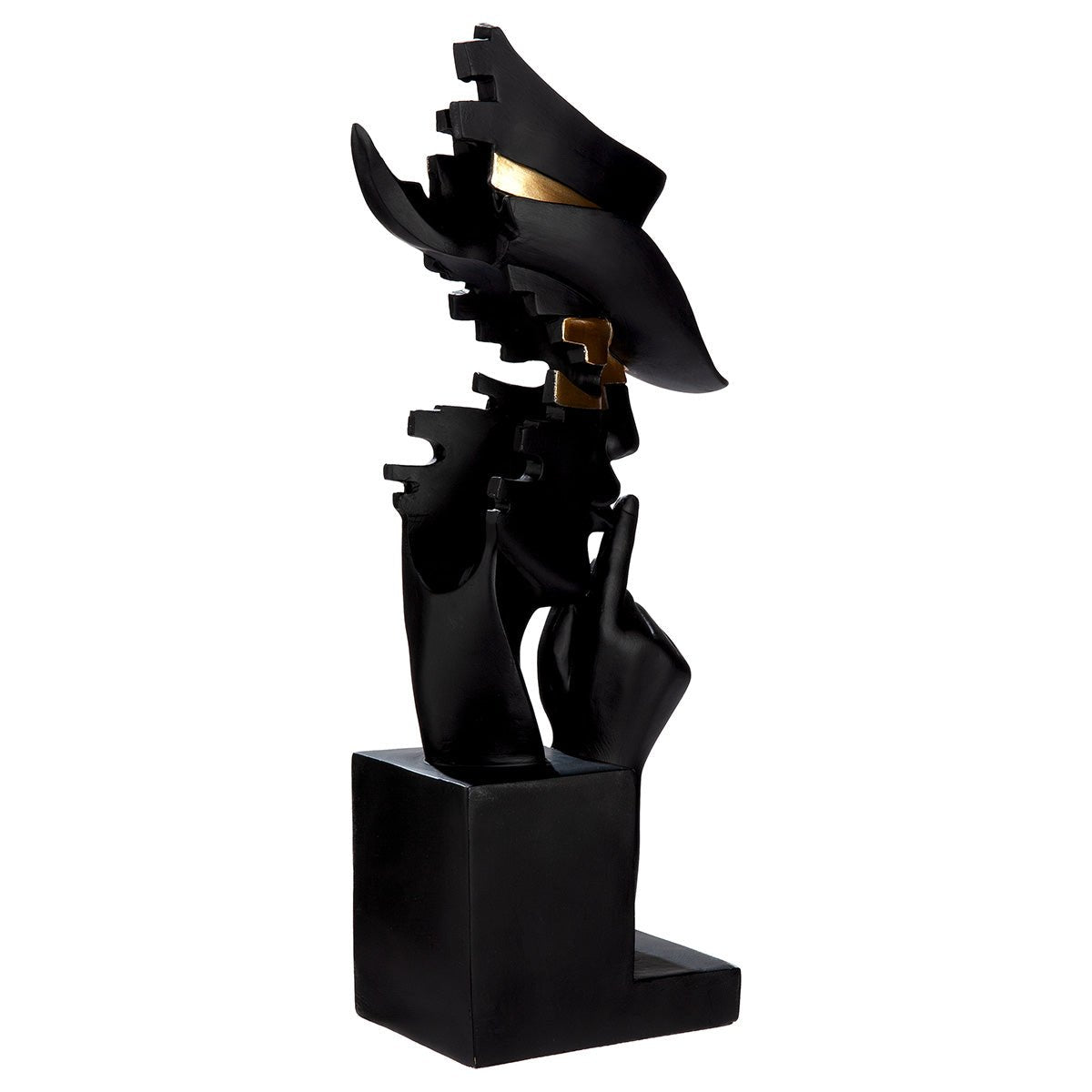 Gilde Sculpture Hand, Head , Mystique Resin Black -Gilde