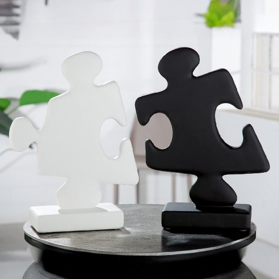 Gilde Sculpture PuzzleResin Male Black 38cm -Gilde