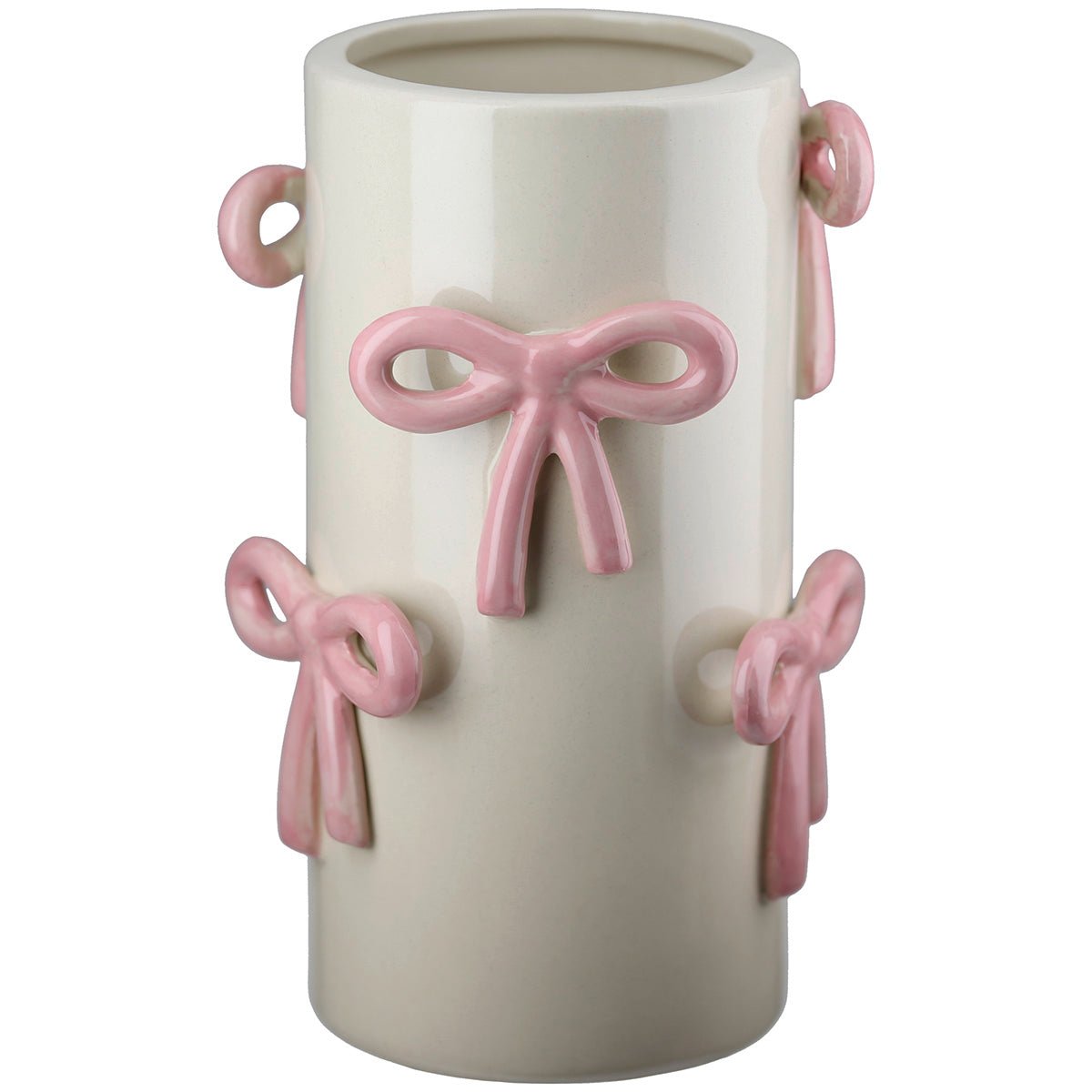 Gilde Vase Bow Loop Ceramics Cream 20.5cm -Gilde
