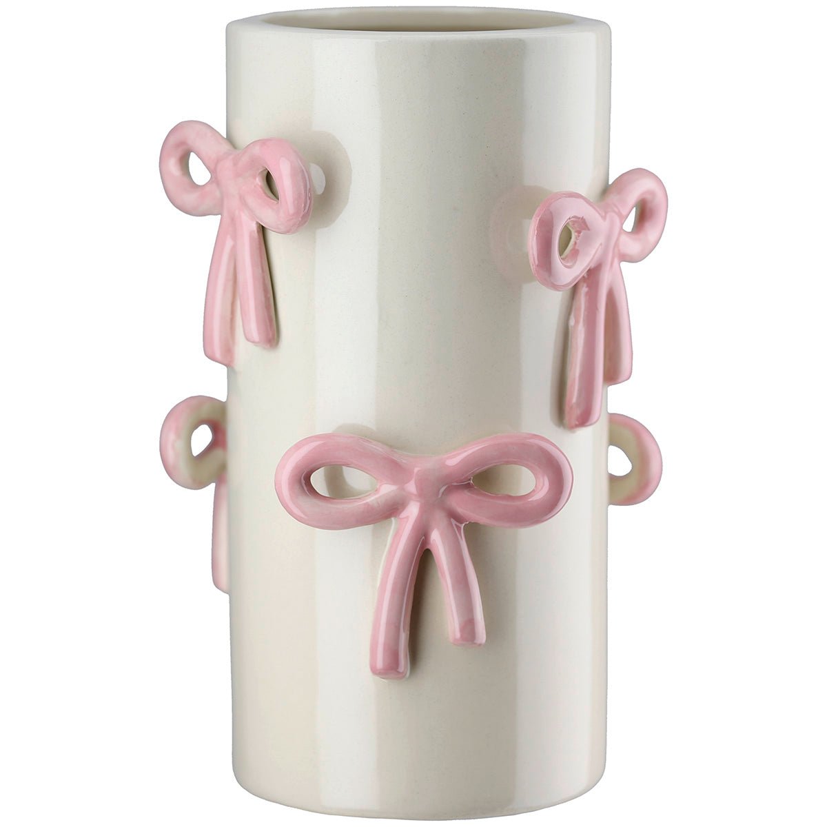Gilde Vase Bow Loop Ceramics Cream 20.5cm -Gilde