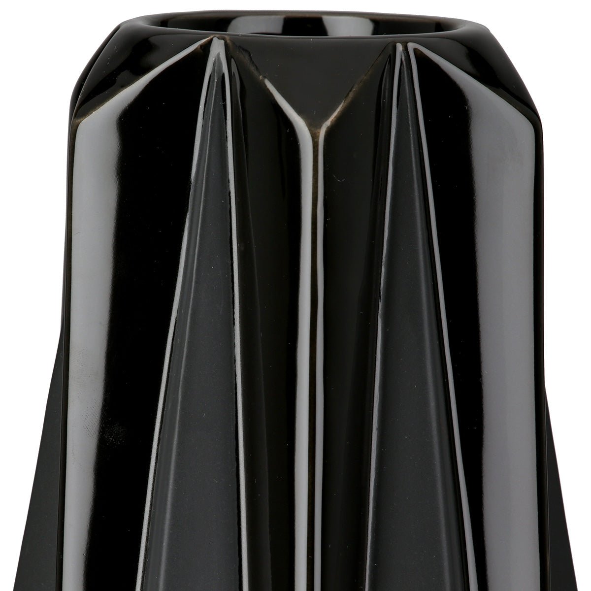 Gilde Vase Conical Pantheon Ceramics Black 30cm -Gilde