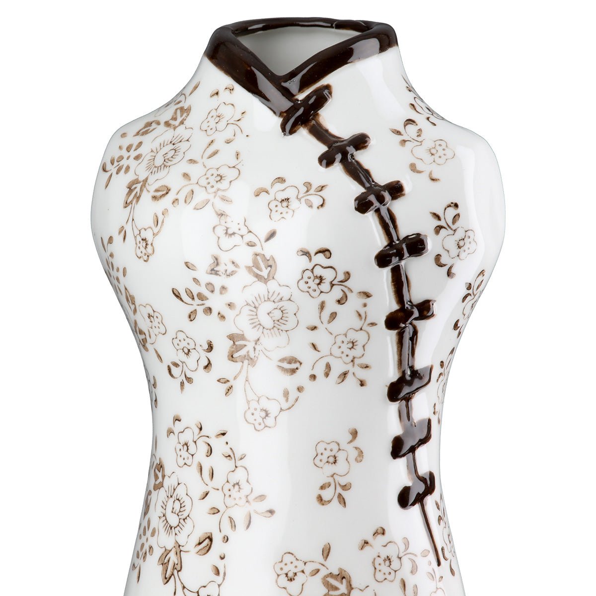 Gilde Vase Dress Sakura Flower Motif Ceramics White 24cm -Gilde