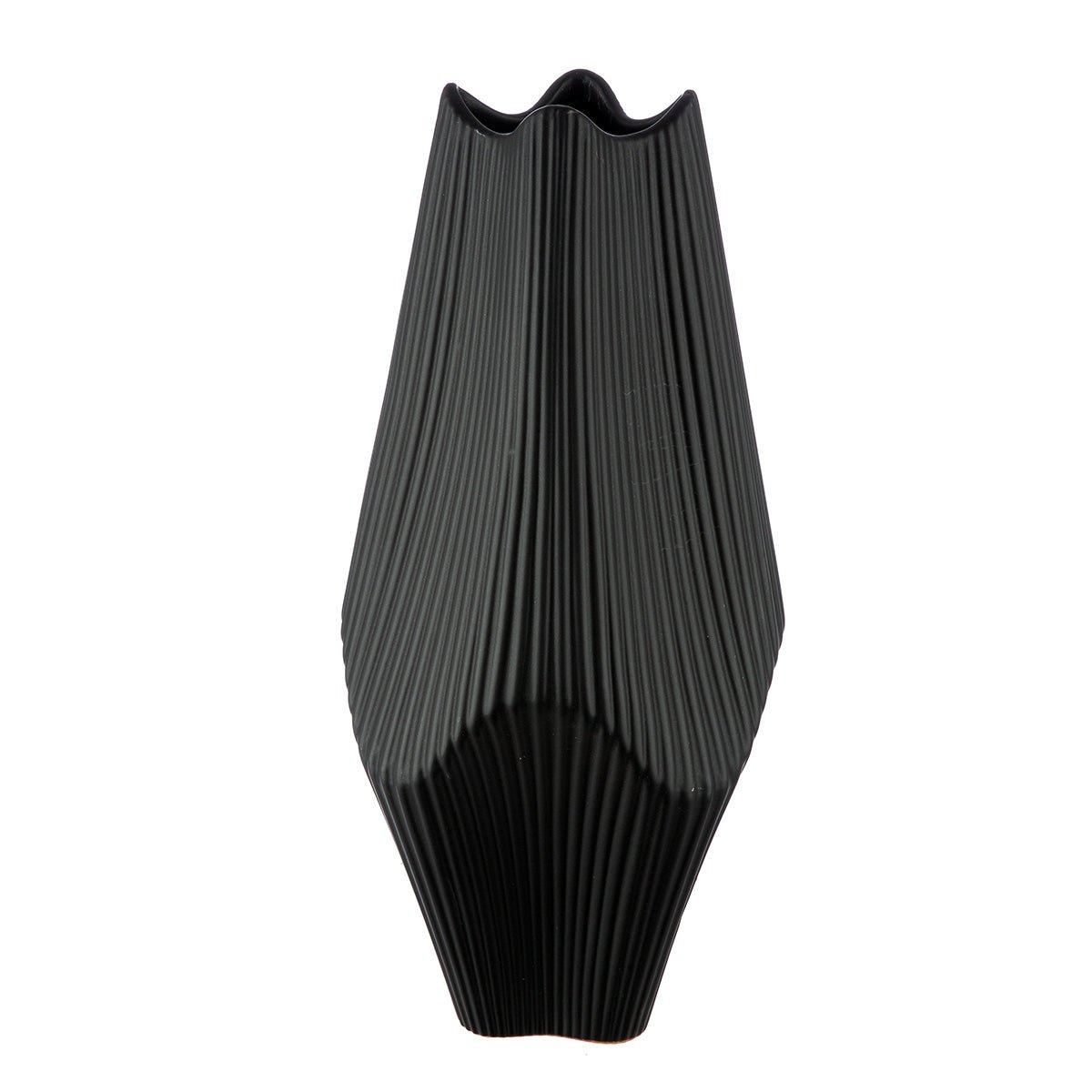 Gilde Vase Lamellen Ceramics Black 30cm -Gilde