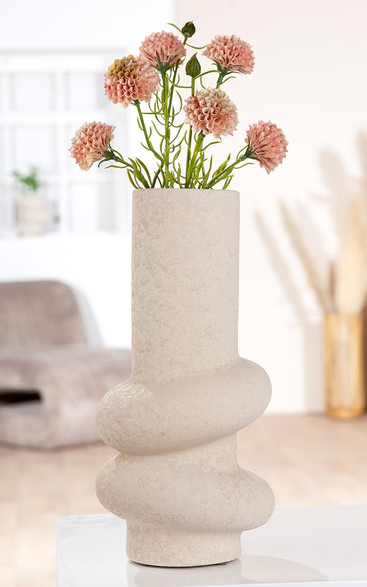 Gilde Vase Ring Ceramics Light Gray 31cm -Gilde