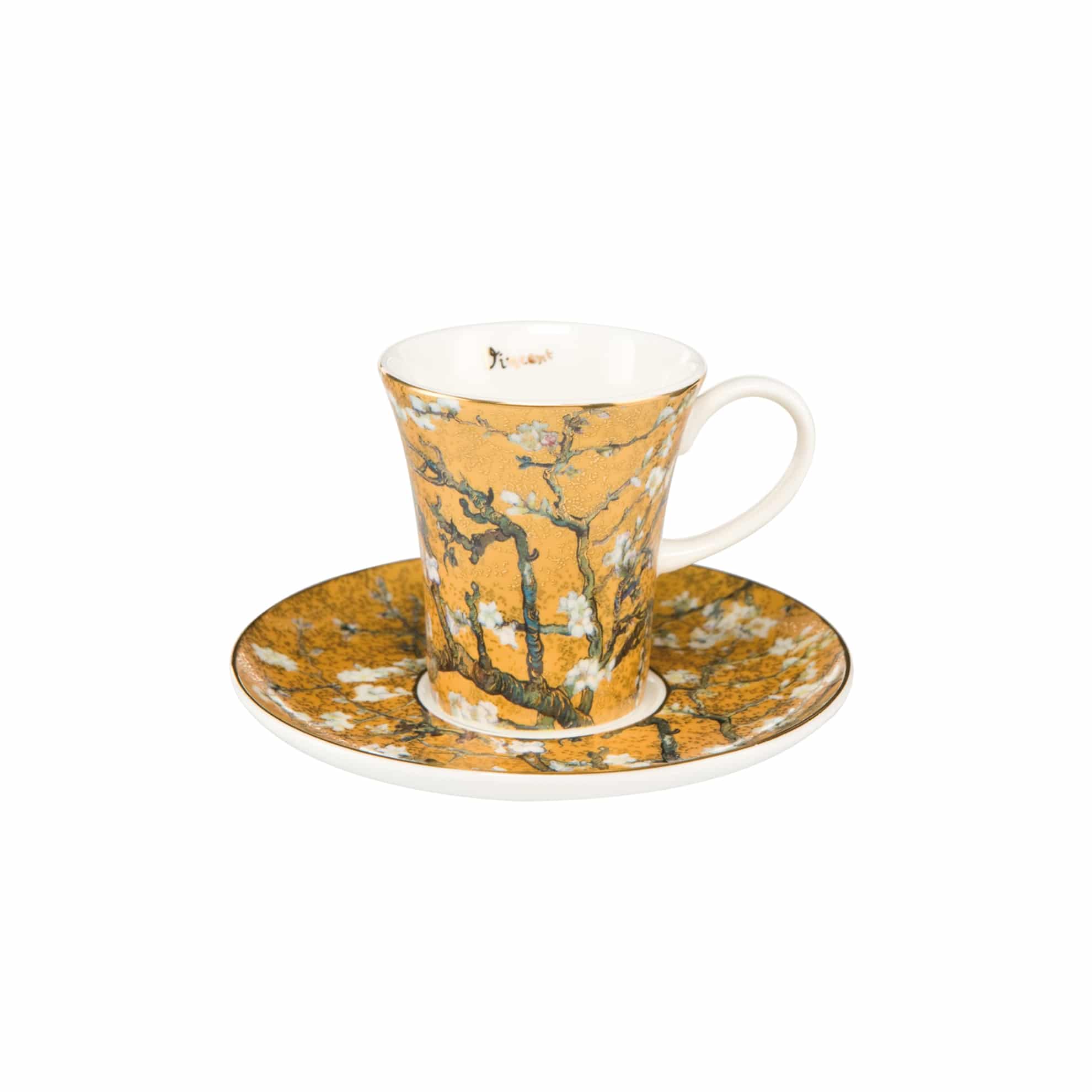 Goebel Espresso Cup & Saucer Almond Tree Golden V.van Gogh -Goebel