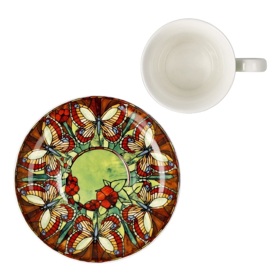 Goebel Espresso Cup & Saucer Butterflies Tiffany -Goebel