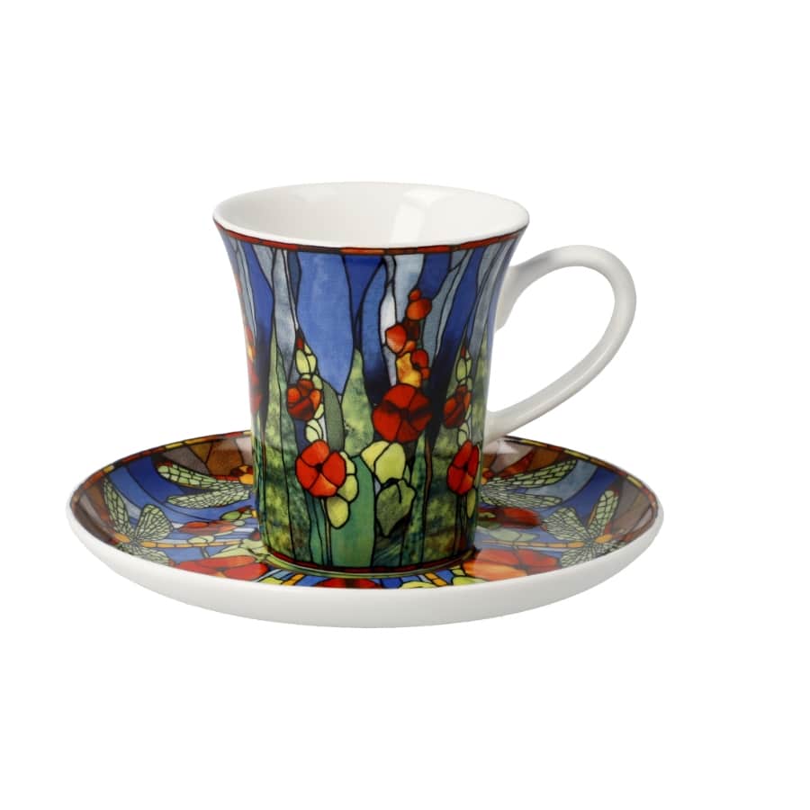 Goebel Espresso Cup & Saucer Dragonfly Tiffany -Goebel