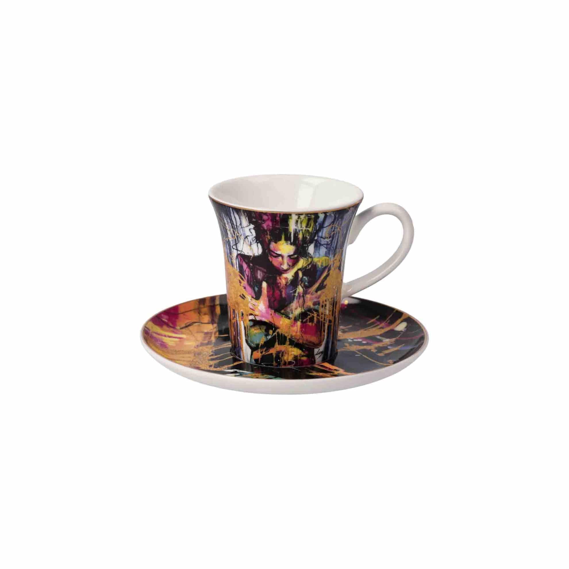 Goebel Espresso Cup & Saucer Liberation, Lana Frey -Goebel