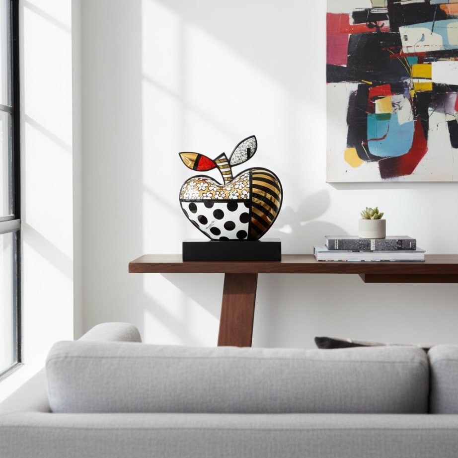 Goebel Figurine Limited Edition Golden Big Apple, Romero Britto 40cm -Goebel