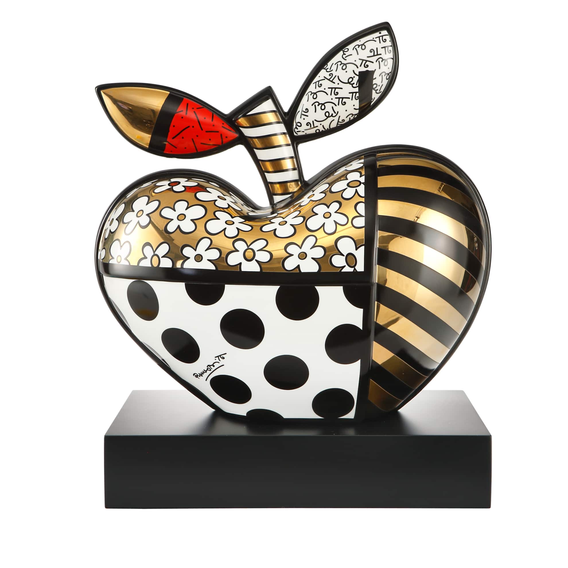 Goebel Figurine Limited Edition Golden Big Apple, Romero Britto 40cm -Goebel