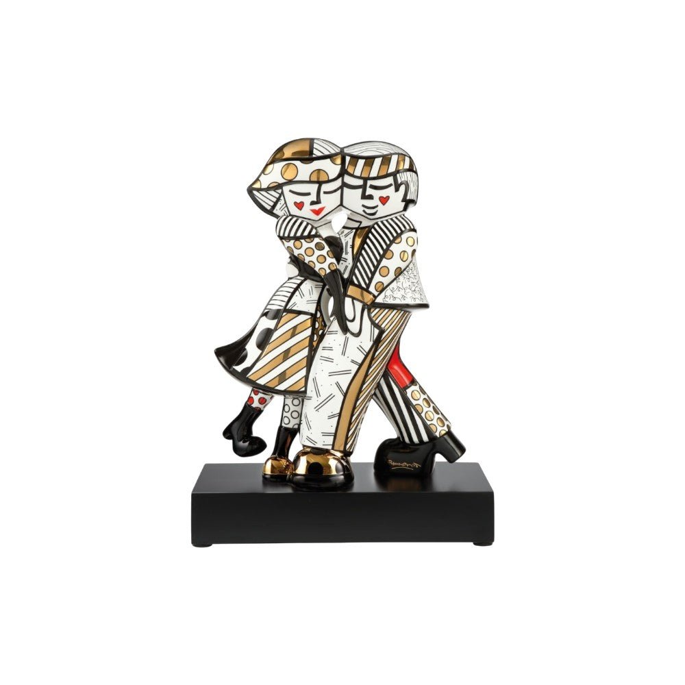 Goebel Figurine Romero Britto Golden Cheek to Cheek -Goebel