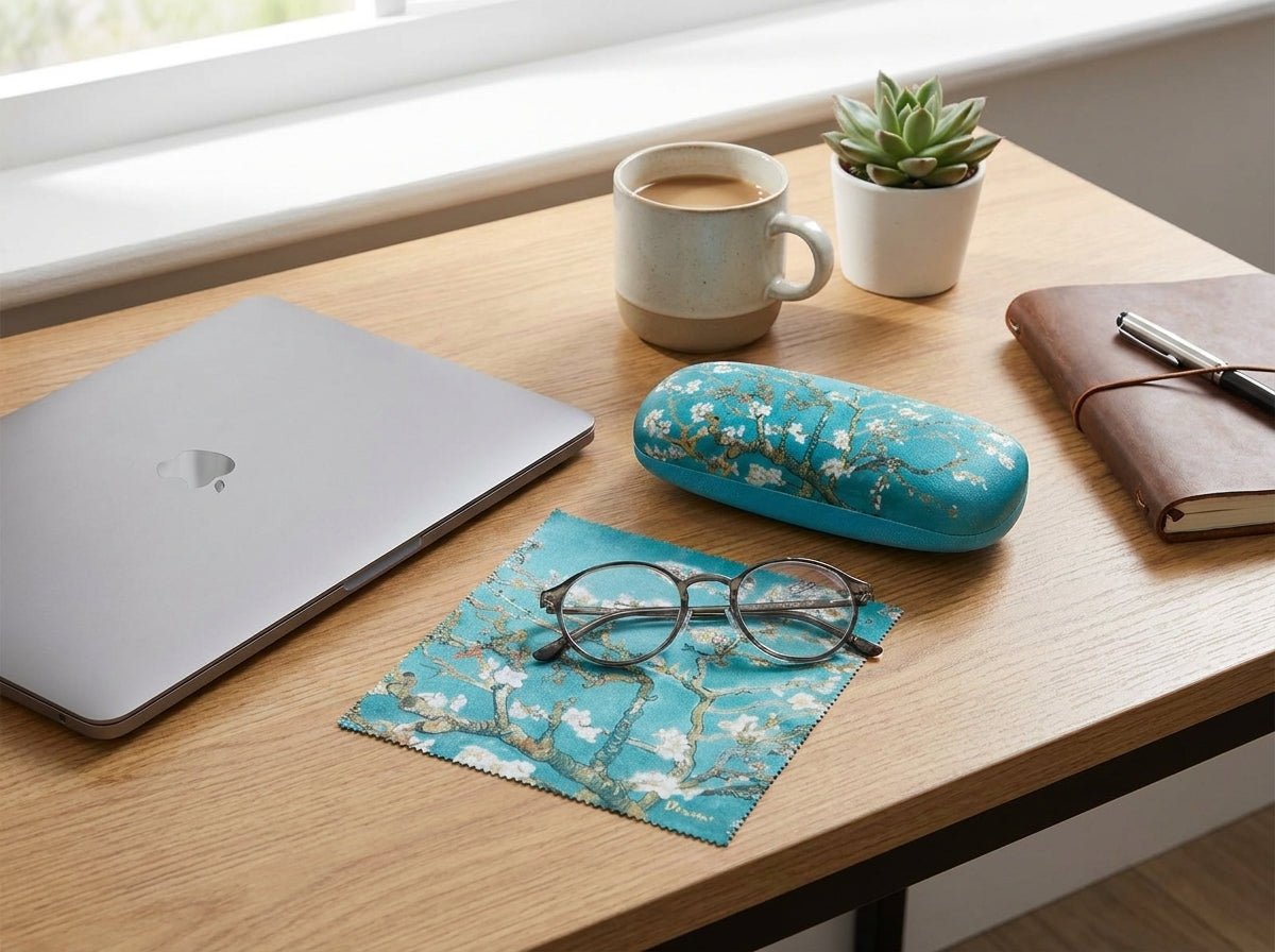 Goebel Glasses Case Van Gogh Mandelbaum Blau (Almond Blossom) -Goebel