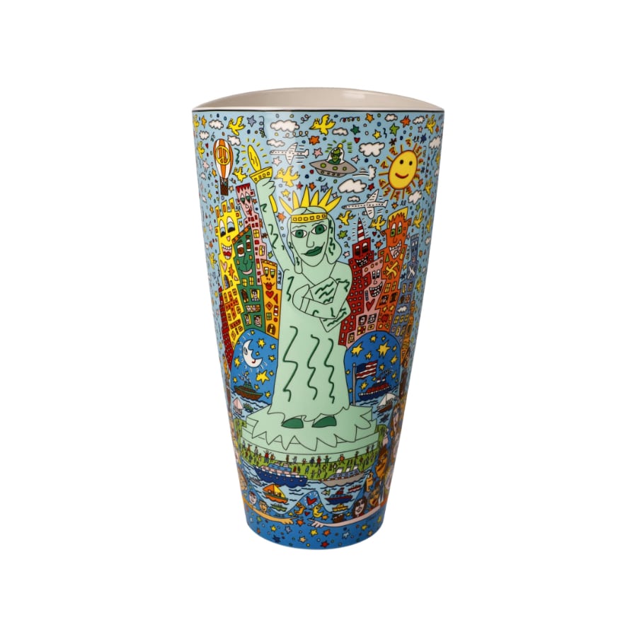 Goebel Vase James Rizzi The Big Apple is Big On Liberty 28cm -Goebel