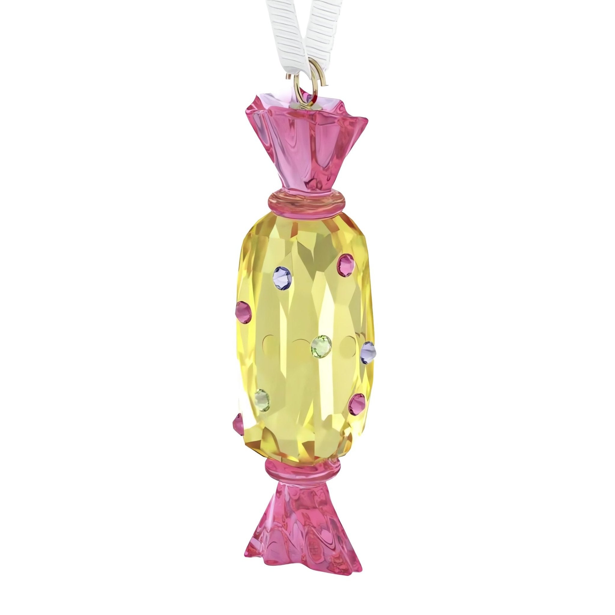 Holiday Cheers Dulcis Candy Ornament, Yellow -Swarovski