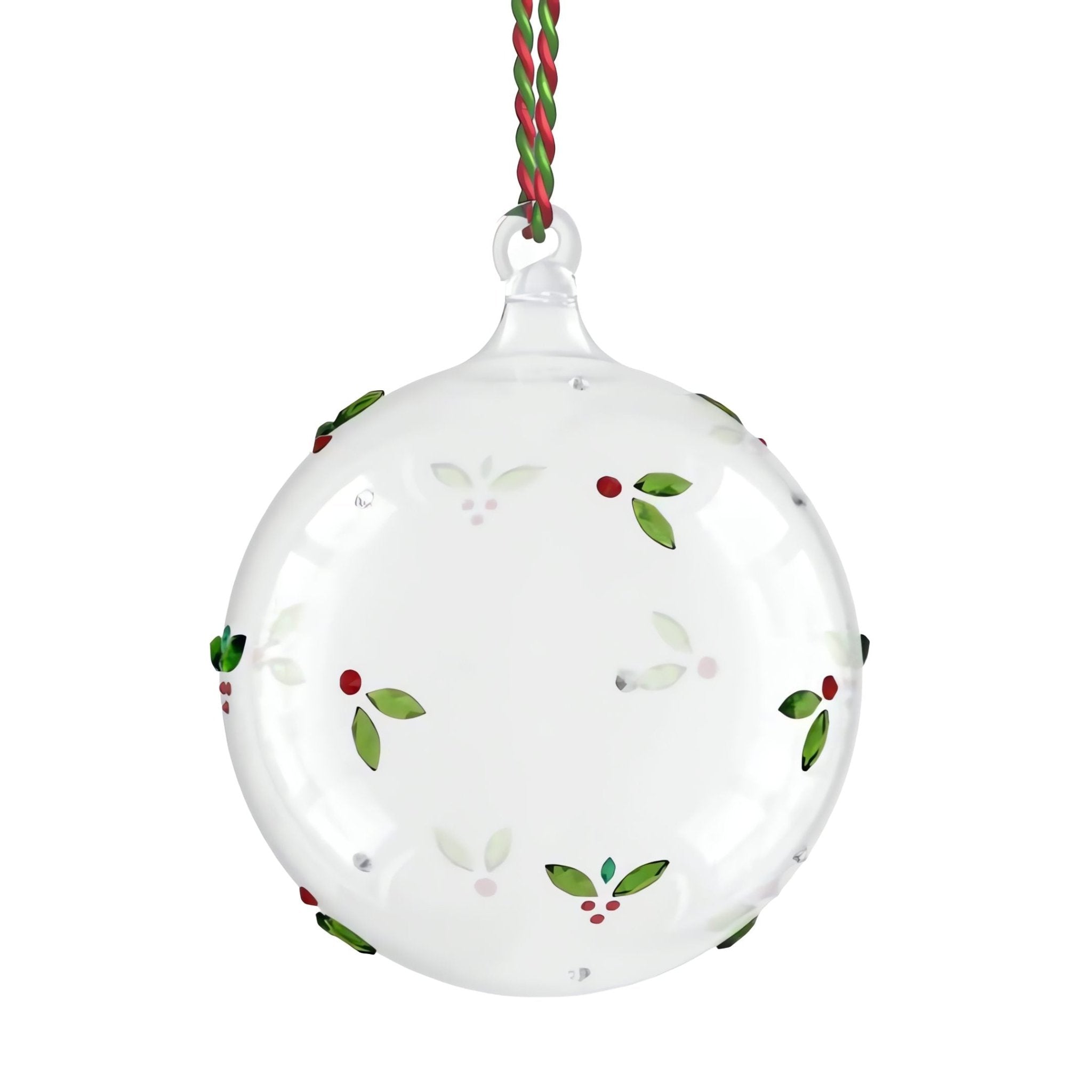 Holiday Cheers Mistletoe Ball Ornament -Swarovski
