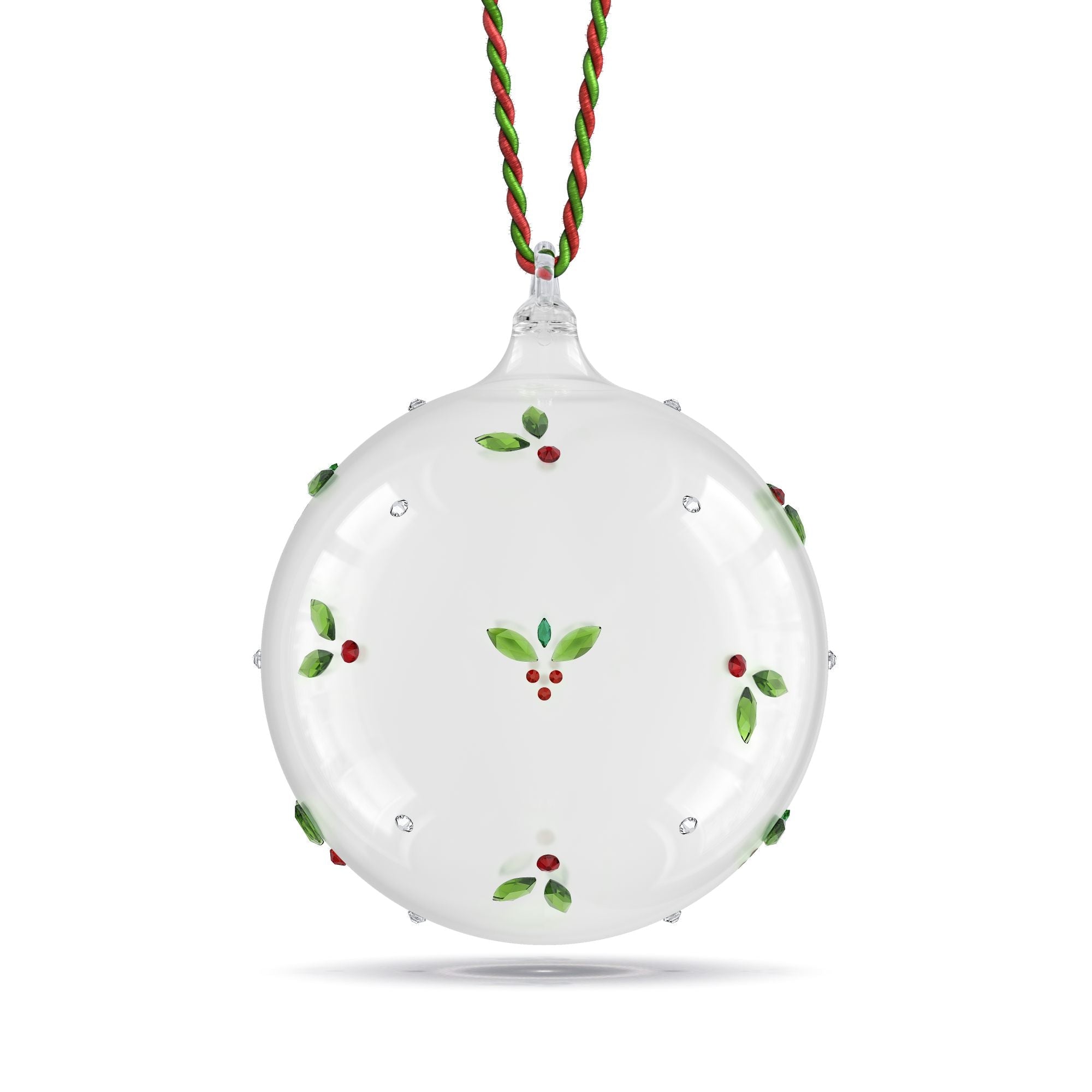 Holiday Cheers Mistletoe Ball Ornament -Swarovski