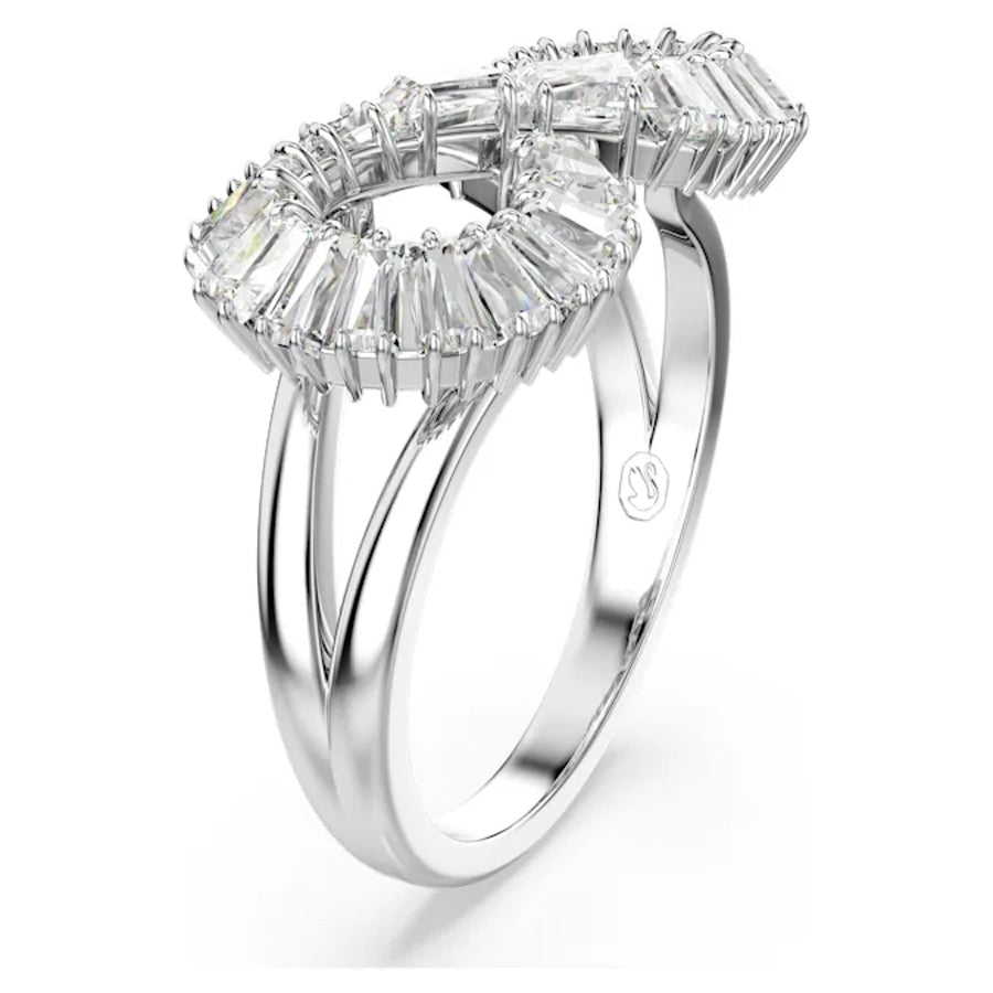 Hyperbola Cocktail Ring Infinity White Rhodium plated -Swarovski