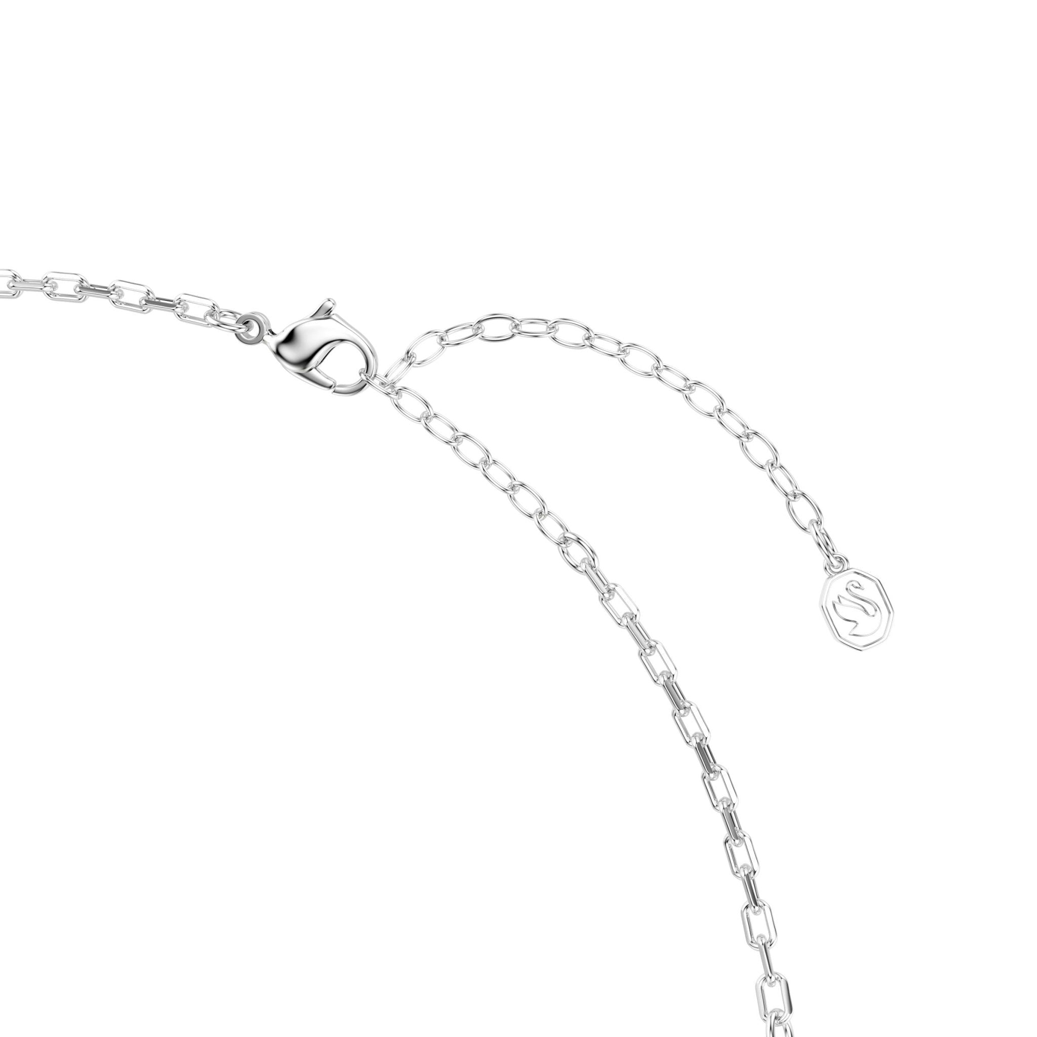 Hyperbola necklace, Round cut, White, Mixed metal finish -Swarovski