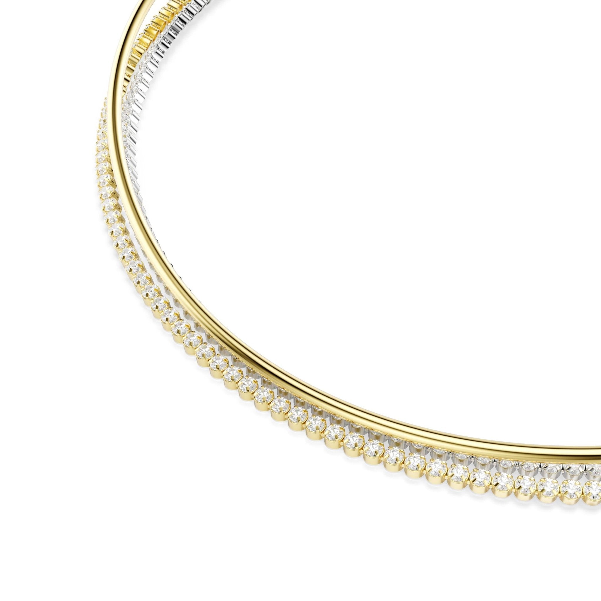 Hyperbola necklace, Round cut, White, Mixed metal finish -Swarovski