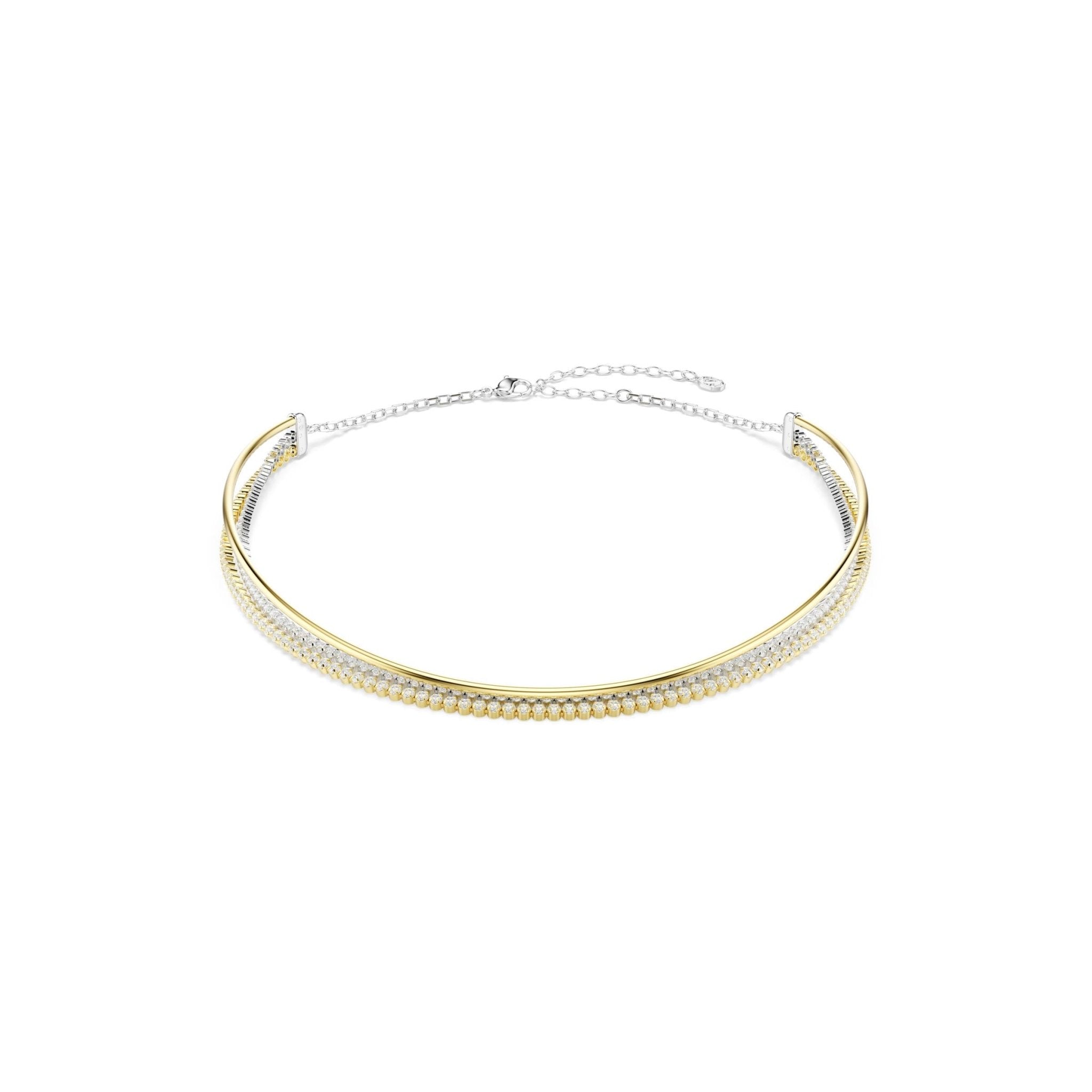 Hyperbola necklace, Round cut, White, Mixed metal finish -Swarovski