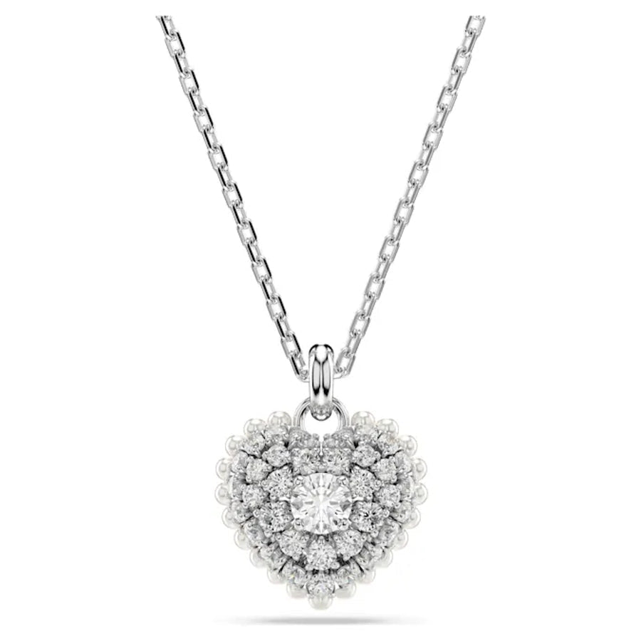 Hyperbola Pendant Heart White Rhodium plated -Swarovski