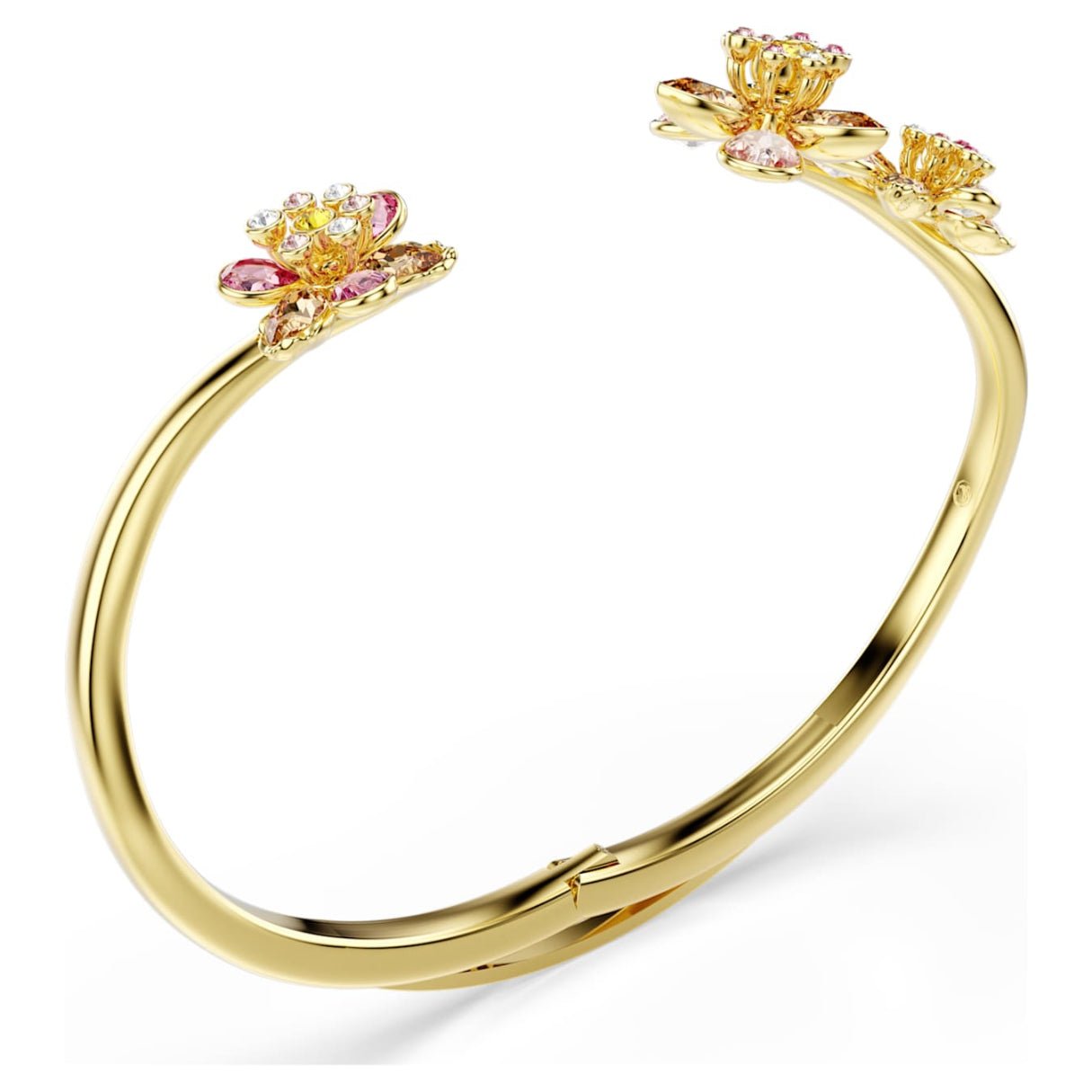 Idyllia bangle Mixed cuts, Flower, Multicolored, 18K gold finish -Swarovski