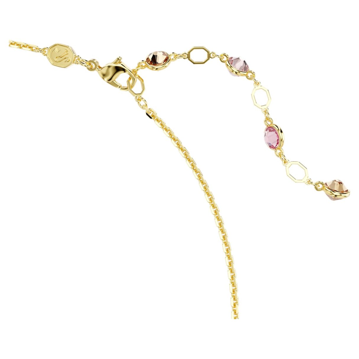Idyllia necklace Mixed cuts, Flower, Multicolored, 18K gold finish -Swarovski