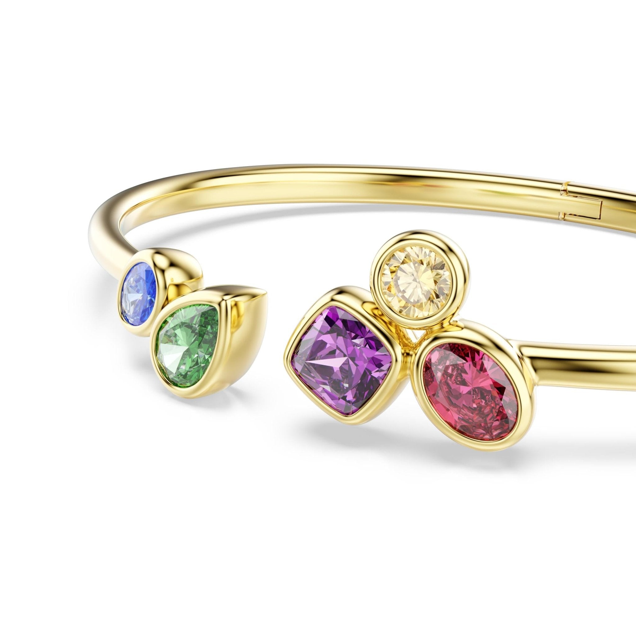 Imber bangle, Mixed cuts, Multicolored, 18K gold finish -Swarovski
