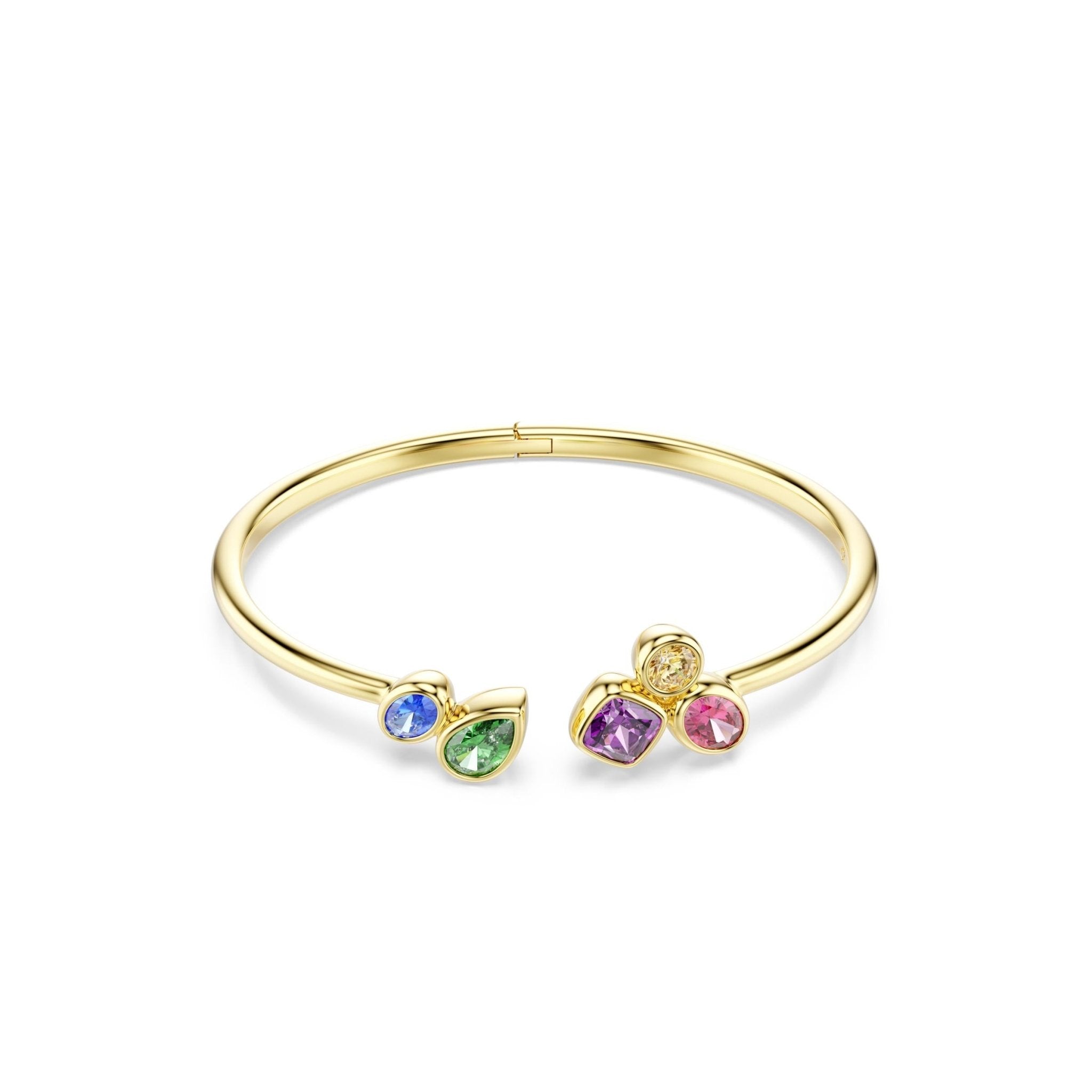 Imber bangle, Mixed cuts, Multicolored, 18K gold finish -Swarovski