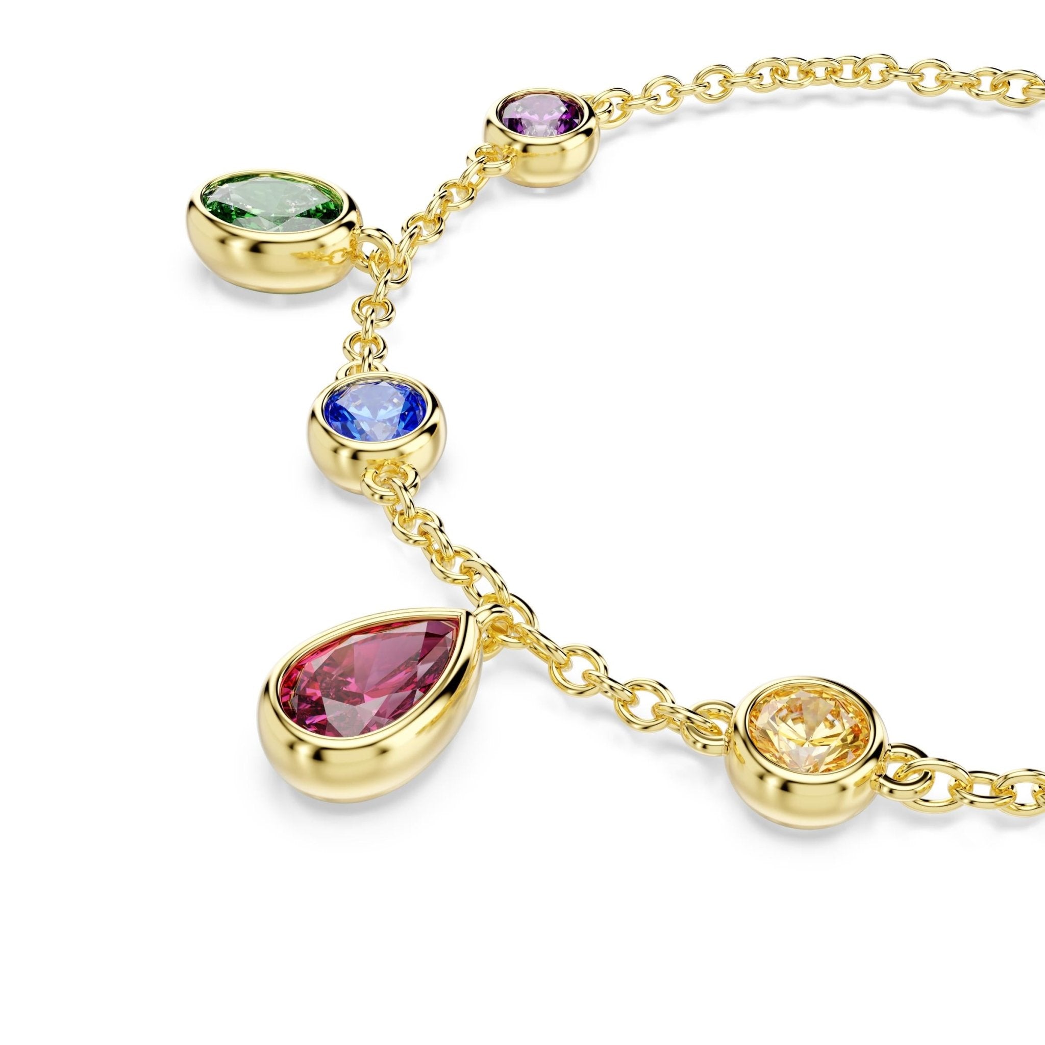 Imber bracelet, Mixed cuts, Multicolored, 18K gold finish -Swarovski