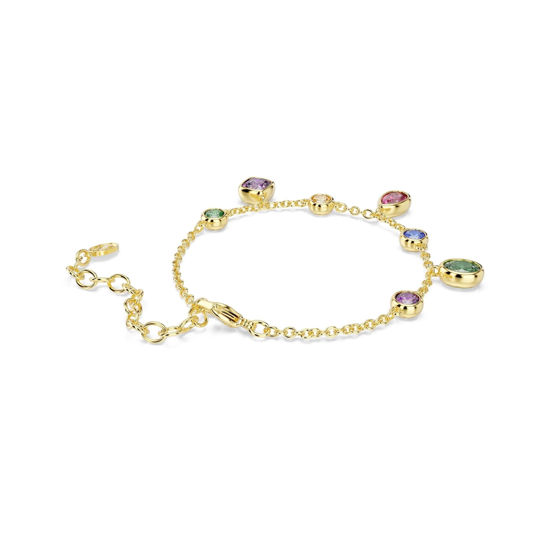 Imber bracelet, Mixed cuts, Multicolored, 18K gold finish -Swarovski