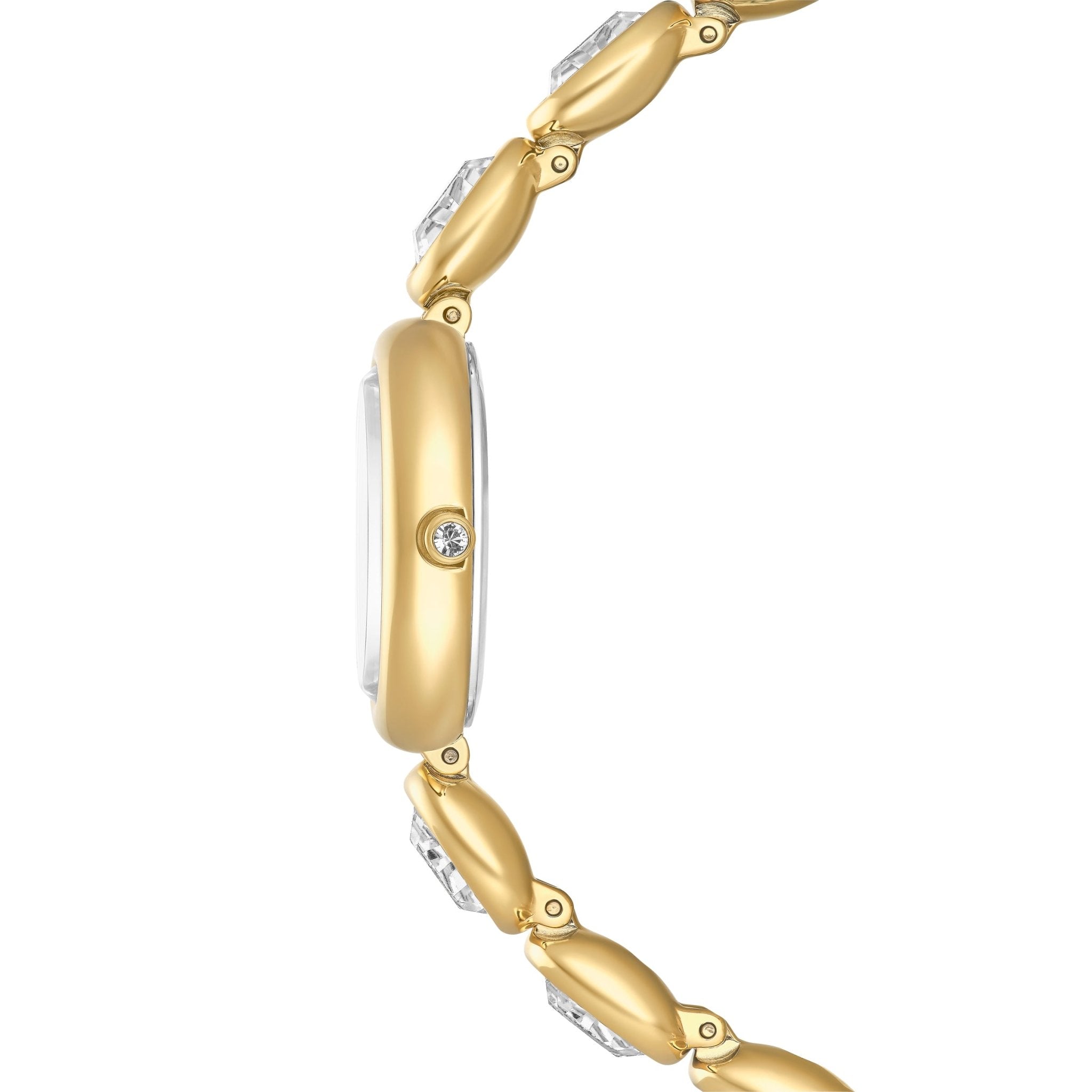 Imber oval watch, Swiss Made, Metal bracelet, Gold tone, Gold-tone finish -Swarovski