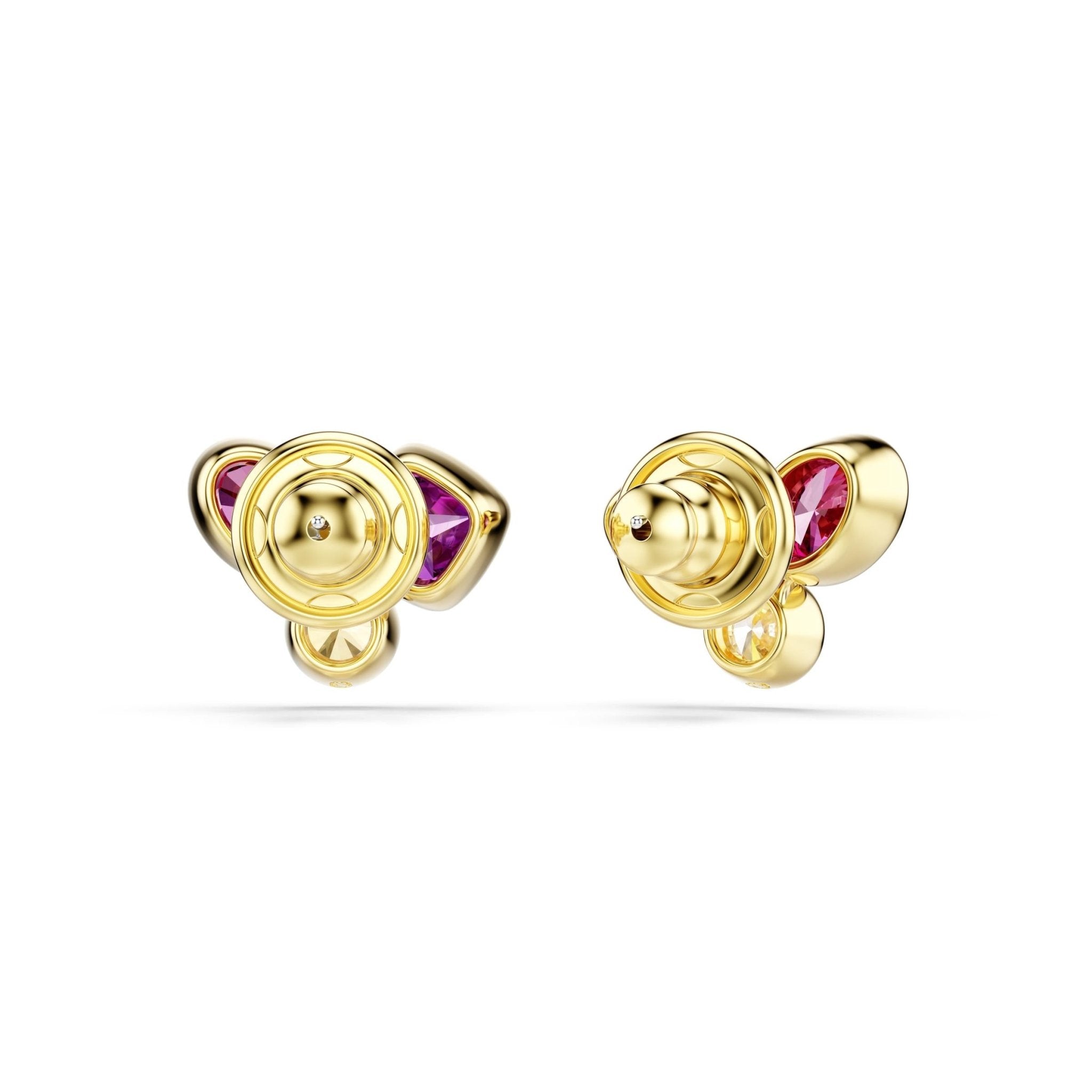 Imber stud earrings, Mixed cuts, Multicolored, 18K gold finish -Swarovski