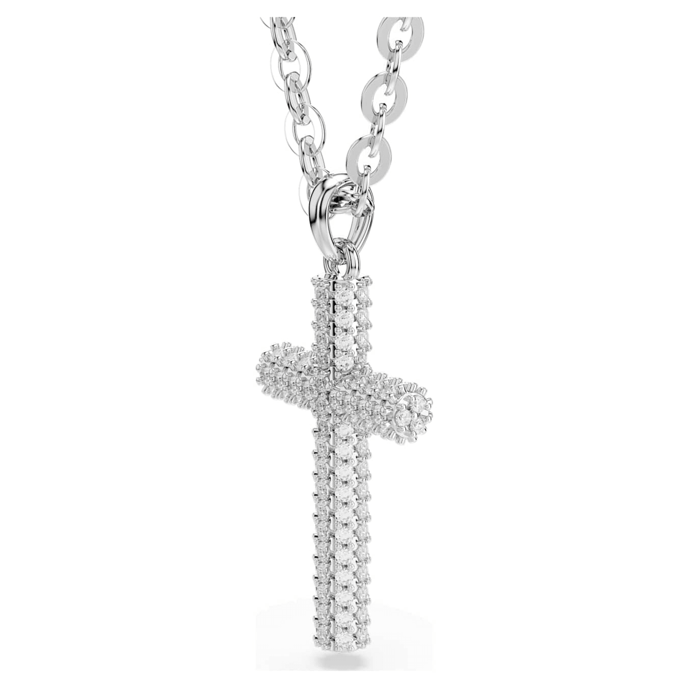 Insigne Pendant Pavé Cross White Rhodium plated -Swarovski