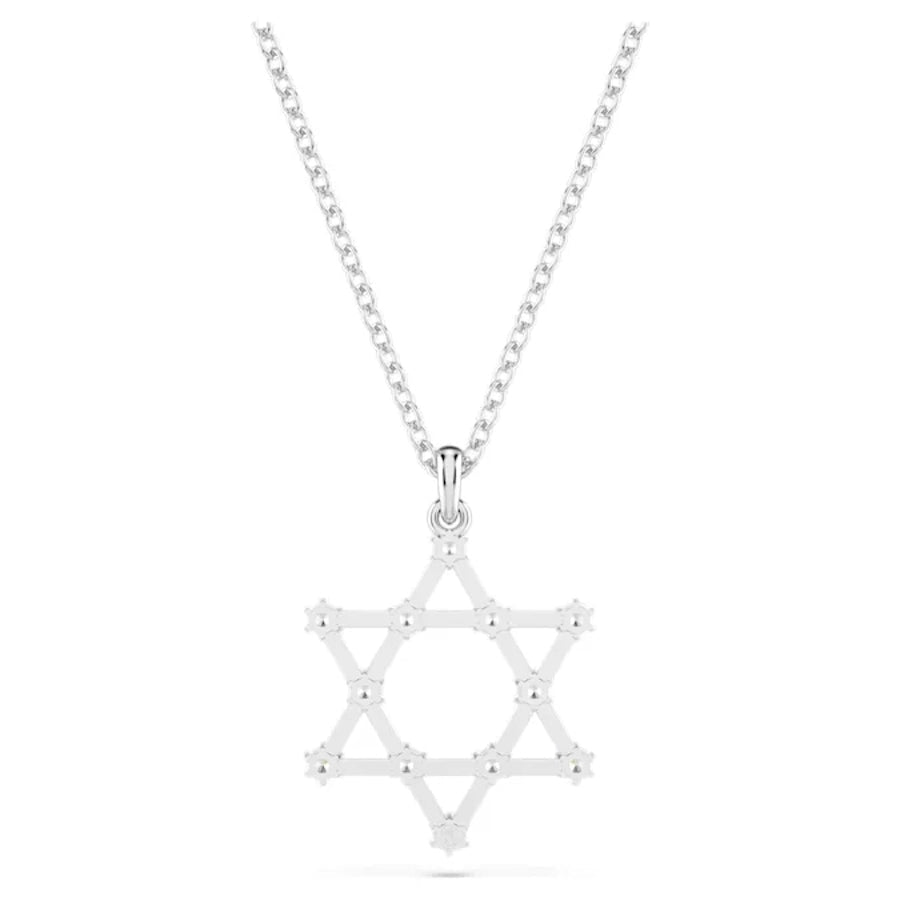 Insigne Pendant Round Cut Star White Rhodium plated -Swarovski
