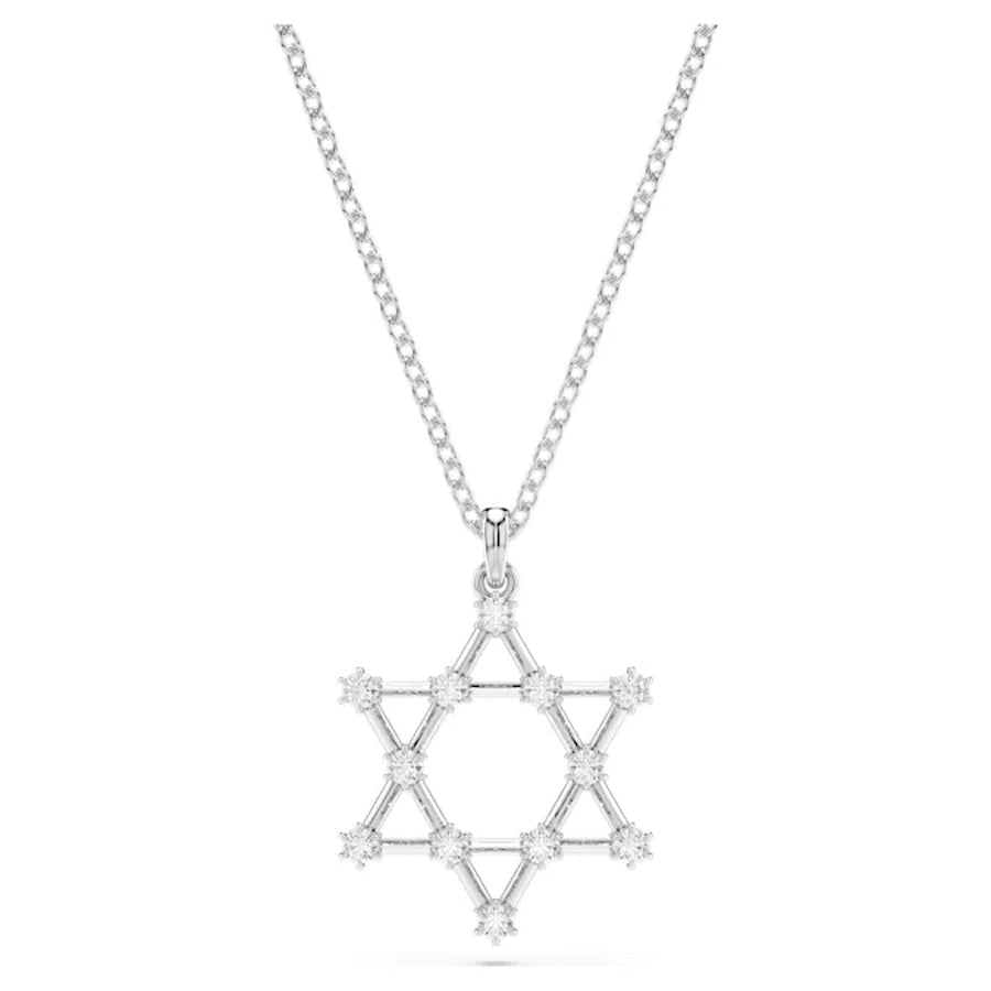 Insigne Pendant Round Cut Star White Rhodium plated -Swarovski