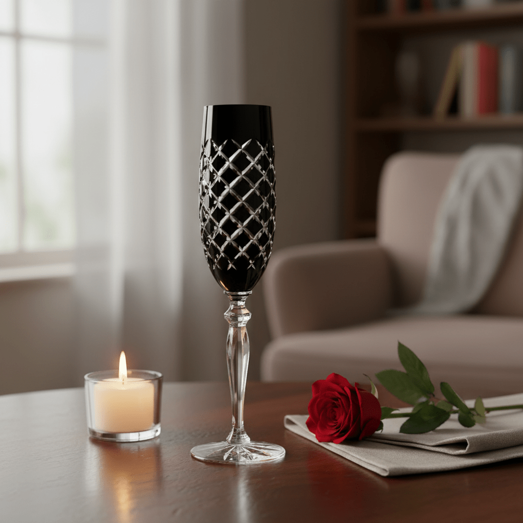 Kolglass Julia Champagne Flute (Black) -Kolglass Julia