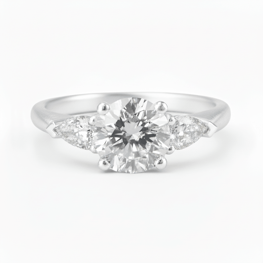 Lab Grown Diamond 9CT White Gold 1CT Round Pear Ring -Lab Grown Diamonds