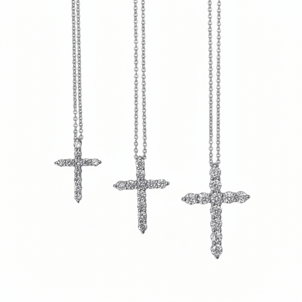 Lab Grown Diamond 9CT White Gold Cross Pendant -Lab Grown Diamonds