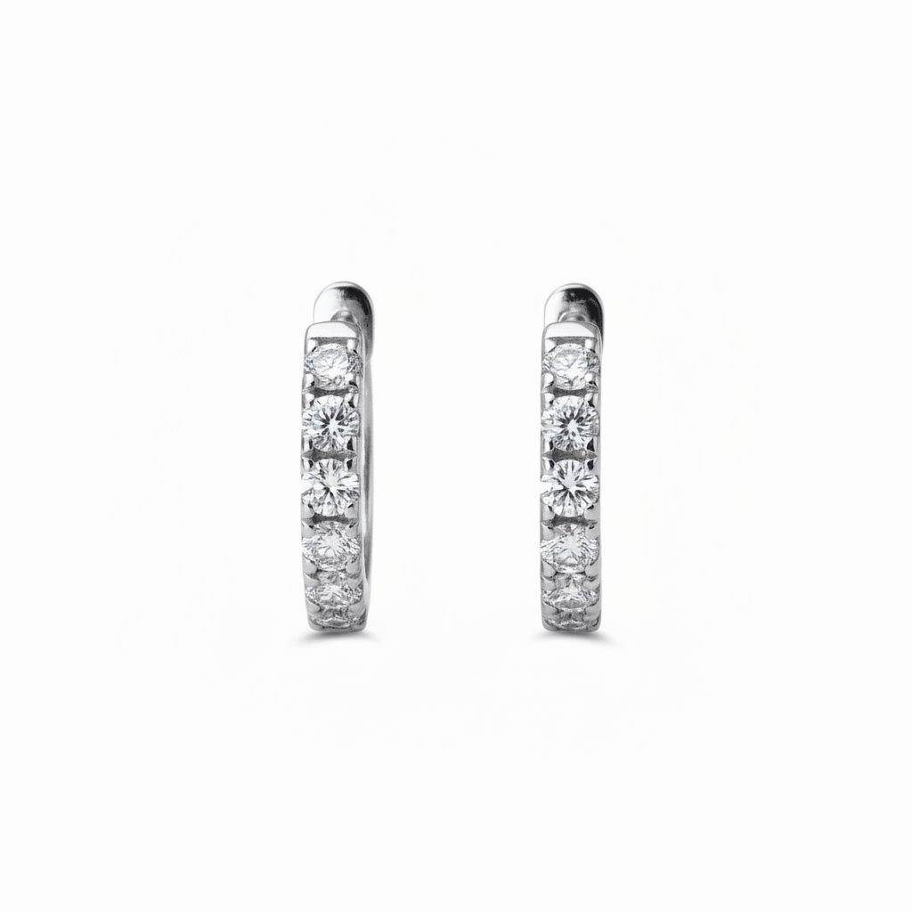 Lab Grown Diamond 9CT White Gold Huggies -Lab Grown Diamonds