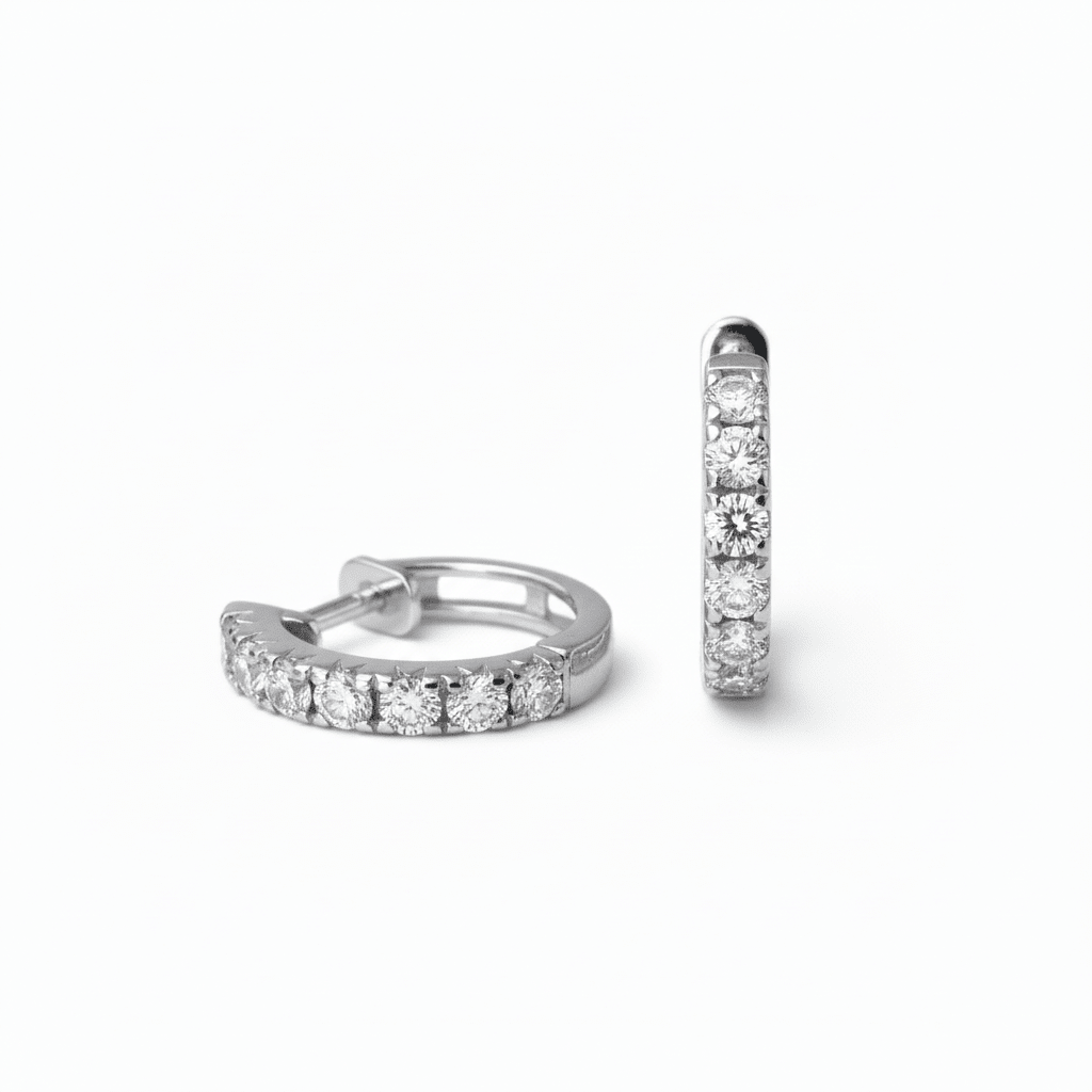 Lab Grown Diamond 9CT White Gold Huggies -Lab Grown Diamonds