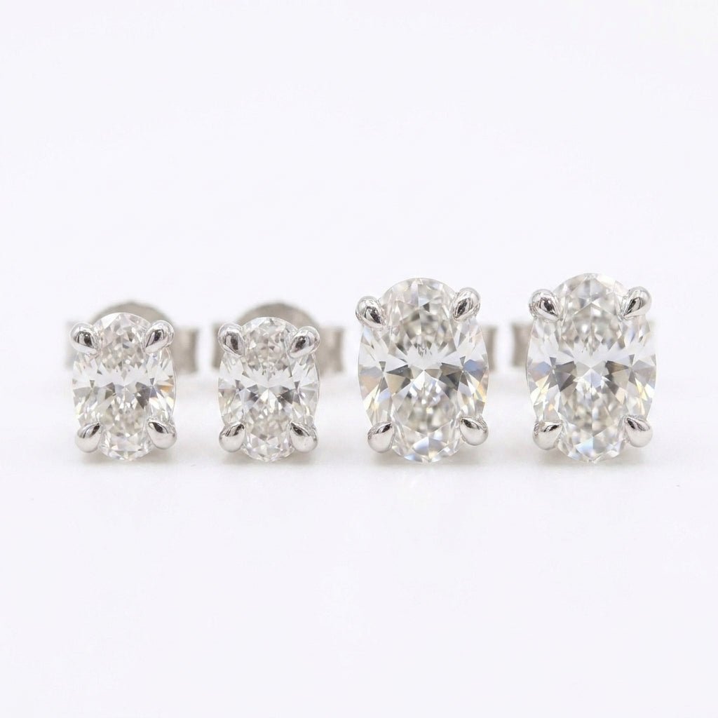 Lab Grown Diamond 9CT White Gold Oval Studs -Lab Grown Diamonds